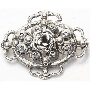 Antique Art Nouveau Sterling Silver 900 Brooch (Florence) Beautiful Art Work